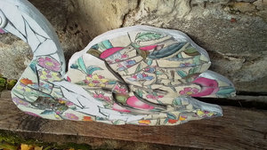 Large Pink Fruits Swan (SOLD)