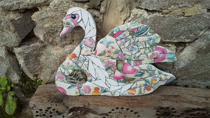 Large Pink Fruits Swan (SOLD)