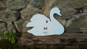 Large Pink Fruits Swan (SOLD)