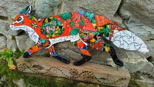 Large Floral Forest Fox (SOLD)