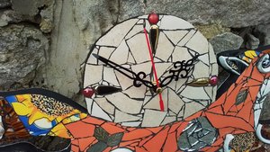 Medium Sunflower Fox Clock (cream moon) (SOLD)