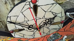 Medium Sunflower Fox Clock (cream moon) (SOLD)