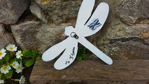 Blue & Yellow Floral Dragonfly