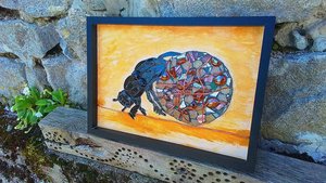 Dung Beetle (mixed media mosaic)