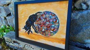 Dung Beetle (mixed media mosaic)