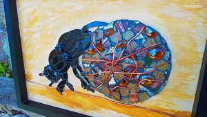 Dung Beetle (mixed media mosaic)