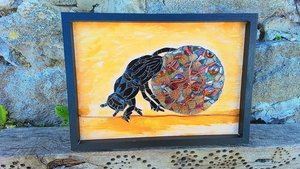 Dung Beetle (mixed media mosaic)