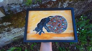 Dung Beetle (mixed media mosaic)