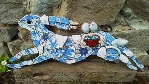 Large Summer Wedding Hare (with pair of doves)
