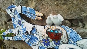 Large Summer Wedding Hare (with pair of doves)