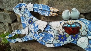 Large Summer Wedding Hare (with pair of doves)
