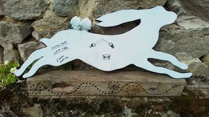 Large Summer Wedding Hare (with pair of doves)