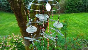 Large Dragonfly & Crystal Chandelier (statement mobile)
