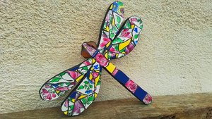 Summer Flowers Pink Dragonfly
