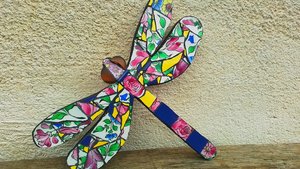 Summer Flowers Pink Dragonfly