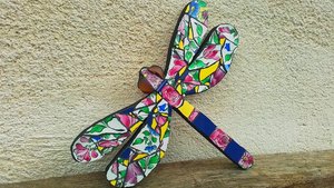 Summer Flowers Pink Dragonfly