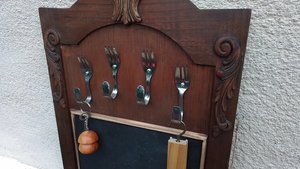 Key Holder Chalk board & Coat Hooks (home organiser)