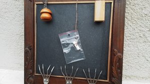 Key Holder Chalk board & Coat Hooks (home organiser)