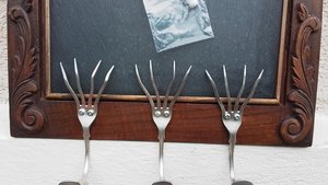 Key Holder Chalk board & Coat Hooks (home organiser)