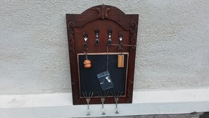 Key Holder Chalk board & Coat Hooks (home organiser)