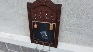 Key Holder Chalk board & Coat Hooks (home organiser)