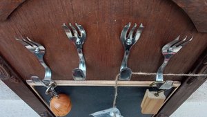 Key Holder Chalk board & Coat Hooks (home organiser)