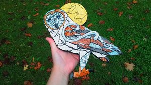 Large Barn Owl (golden moon)