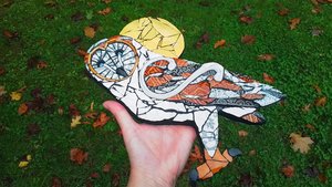 Large Barn Owl (golden moon)