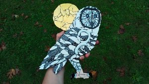 Large Hedwig Snowy Owl (golden moon)