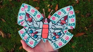 Pink & Green Festive Berries Butterfly 
