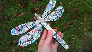 Purple Flowers Dragonfly 