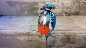 Painted Kingfisher on Stand (MADE TO ORDER)