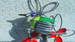 Blue-tit Bird on Branch (hanging wall art)