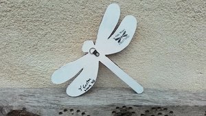 Zesty Yellow & Silver Rose Dragonfly 