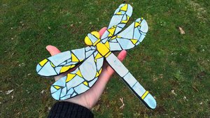 Zesty Yellow & Silver Rose Dragonfly 