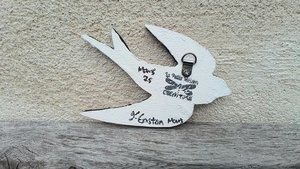 Mini (baby) Blue & White Swallow (left facing)