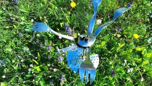 Leaping Frog with Lilypad on Short Rod (tongue out catching a fly)
