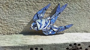 Mini (baby) Blue & White Swallow (left facing)