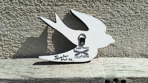 Mini (baby) Blue & White Swallow (left facing)