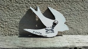 Mini (baby) Blue & White Swallow (left facing)