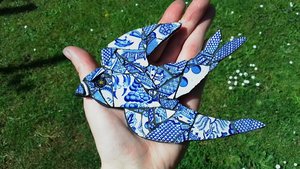 Mini (baby) Blue & White Swallow (left facing)
