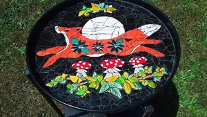 Leaping Fox & Moon Tray Table 