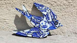 Mini (baby) Blue & White Swallow (right facing)