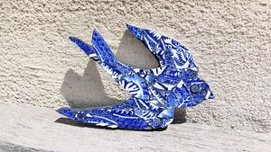 Mini (baby) Blue & White Swallow (right facing)