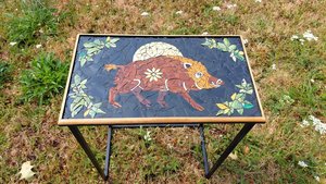 Set 4 Wildlife Nesting Tables (Mountain Hare, Wildboar, Fox & Hedgehog) (SOLD)
