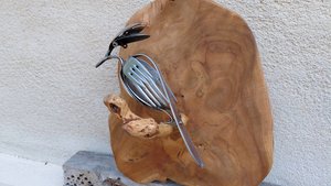 Kingfisher on Wooden Perch (wall hanging)