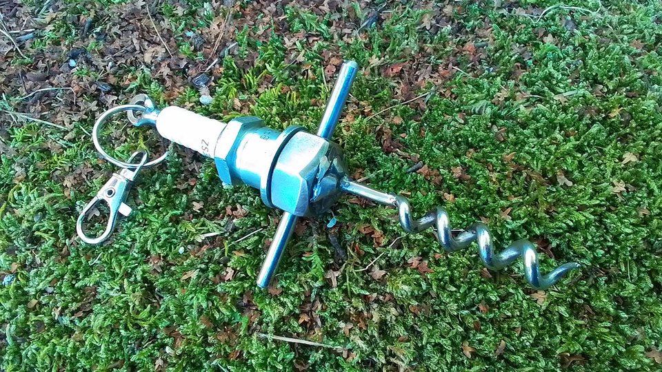 Sparkplug Corkscrew Keyrings