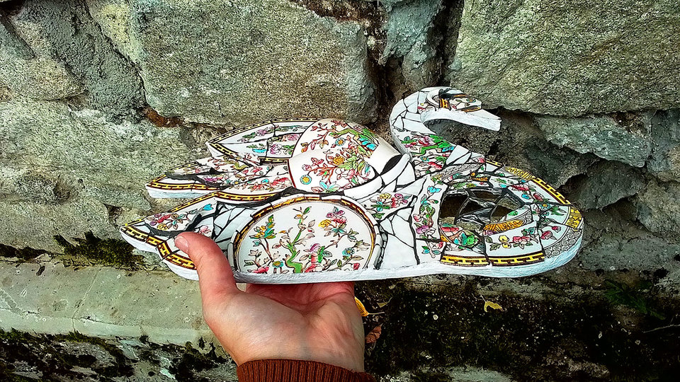 Large Tree of Life Chinese Garden Swan (added scene)