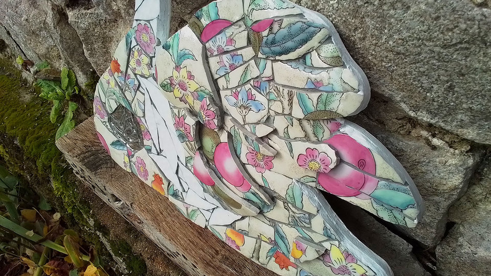 Large Pink Fruits Swan (SOLD)