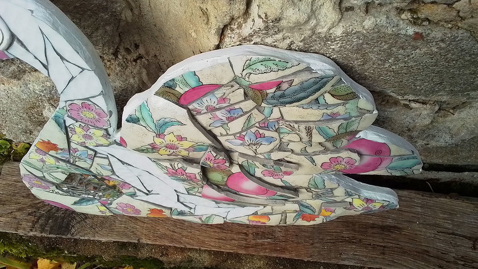 Large Pink Fruits Swan (SOLD)